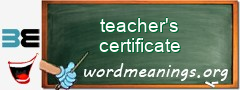 WordMeaning blackboard for teacher's certificate